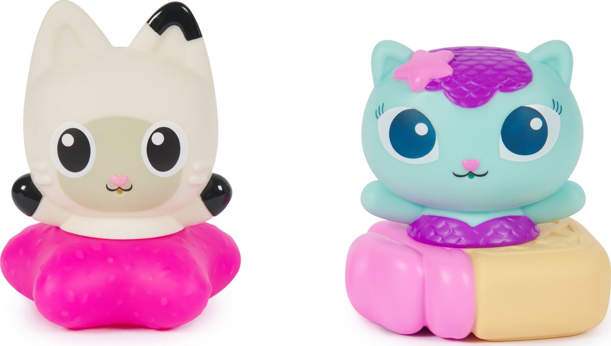 Gabbys Poppenhuis - Gabby Girl katten-waterspuiters Meerminkat en Pandy Poek - drijvend badspeelgoed
